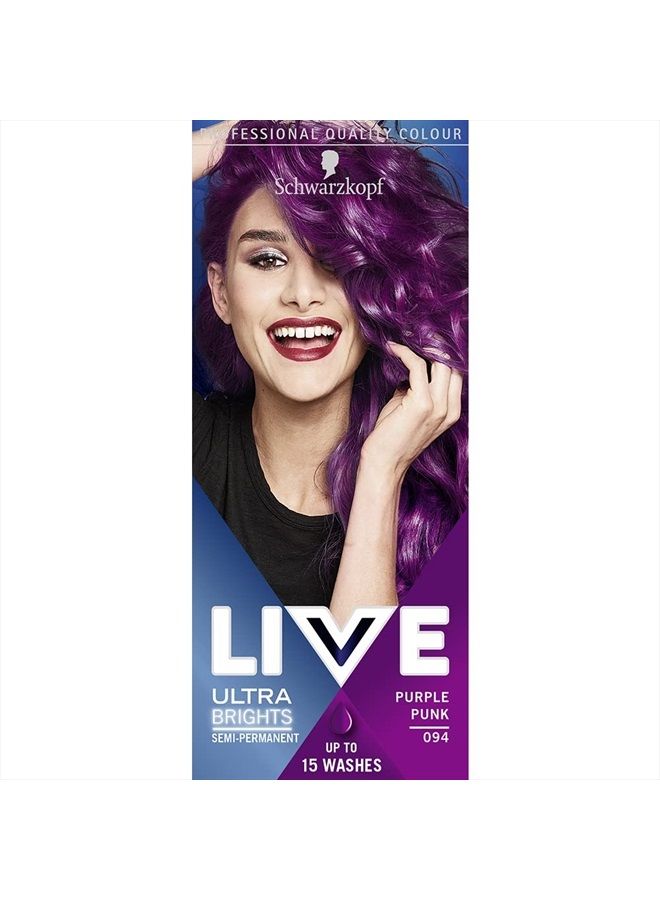 Schwarzkopf Live Ultra Brights 94 Purple Pink Hair Colour - Image 1