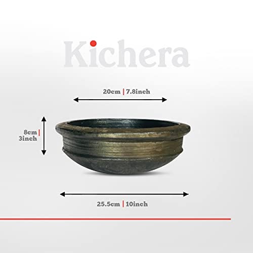 Kichera Pottery Earthen Kadai/Clay Pots for Cooking & Serving (2 Litre) - Image 2