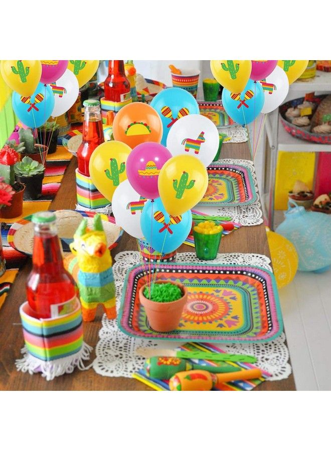 K KUMEED 50 Pcs Fiesta Balloons Latex Colorful Balloons 12 Inches For Cinco De Mayo Mexican Carnivals Festivals Wedding Birthday Baby Shower Party Decorations - Image 4