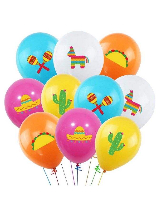 K KUMEED 50 Pcs Fiesta Balloons Latex Colorful Balloons 12 Inches For Cinco De Mayo Mexican Carnivals Festivals Wedding Birthday Baby Shower Party Decorations - Image 2