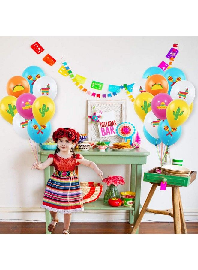 K KUMEED 50 Pcs Fiesta Balloons Latex Colorful Balloons 12 Inches For Cinco De Mayo Mexican Carnivals Festivals Wedding Birthday Baby Shower Party Decorations - Image 5