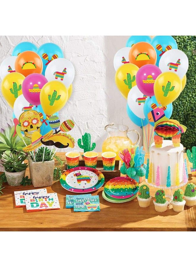 K KUMEED 50 Pcs Fiesta Balloons Latex Colorful Balloons 12 Inches For Cinco De Mayo Mexican Carnivals Festivals Wedding Birthday Baby Shower Party Decorations - Image 3
