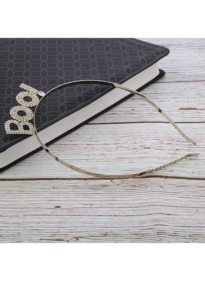 Lux Accessories Ux Accessories Halloween Silvertone Bling Boo! Fashion Headband  - Image 5