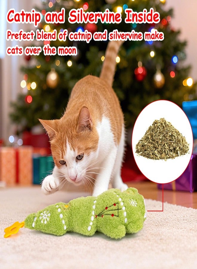 Retro Shaw Christmas Cat Toys, Kitty Xmas Catnip Toys 15.5 Inches Christmas Tree with Crinkle Sound, Safe Kitten Teeth Cleaning Toy, Interactive Kitty Kicker Toy - Image 4