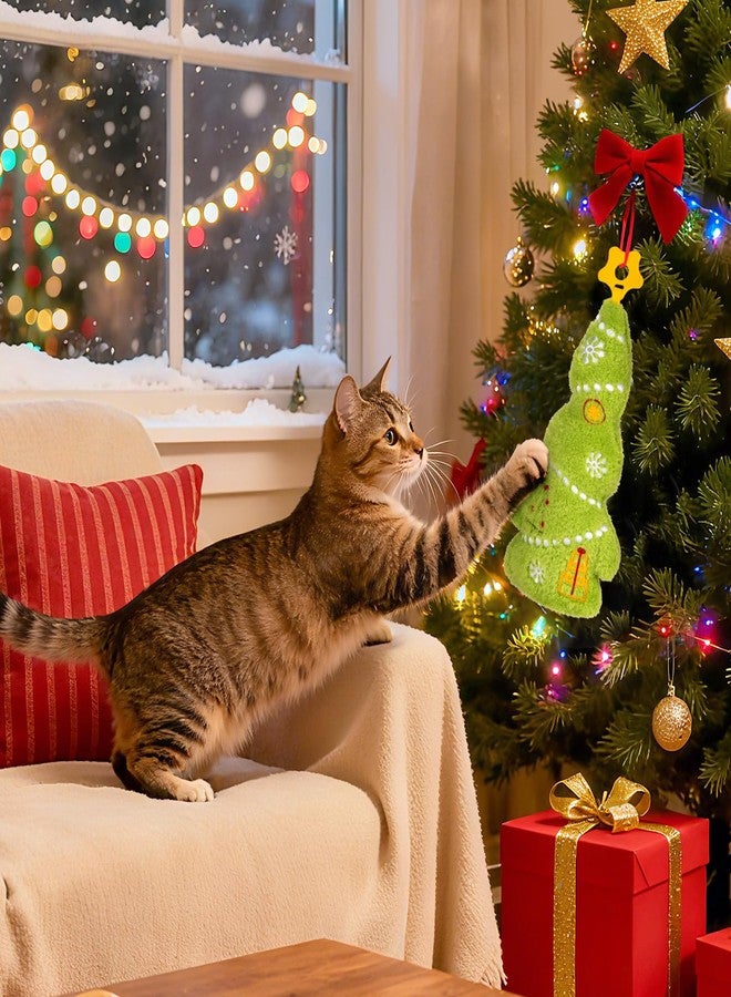 Retro Shaw Christmas Cat Toys, Kitty Xmas Catnip Toys 15.5 Inches Christmas Tree with Crinkle Sound, Safe Kitten Teeth Cleaning Toy, Interactive Kitty Kicker Toy - Image 3
