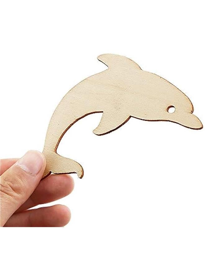 Arabest 48 Pack Unfinished Wooden Ocean Sea Animal Life Cutouts,Octopus,Shark,Whale,Dolphin,Turtle,Crab,Squid,Seahorse Shapes Model for Home Decor Ornament,DIY Craft Art Project(6 PCS/Shape) - Image 5