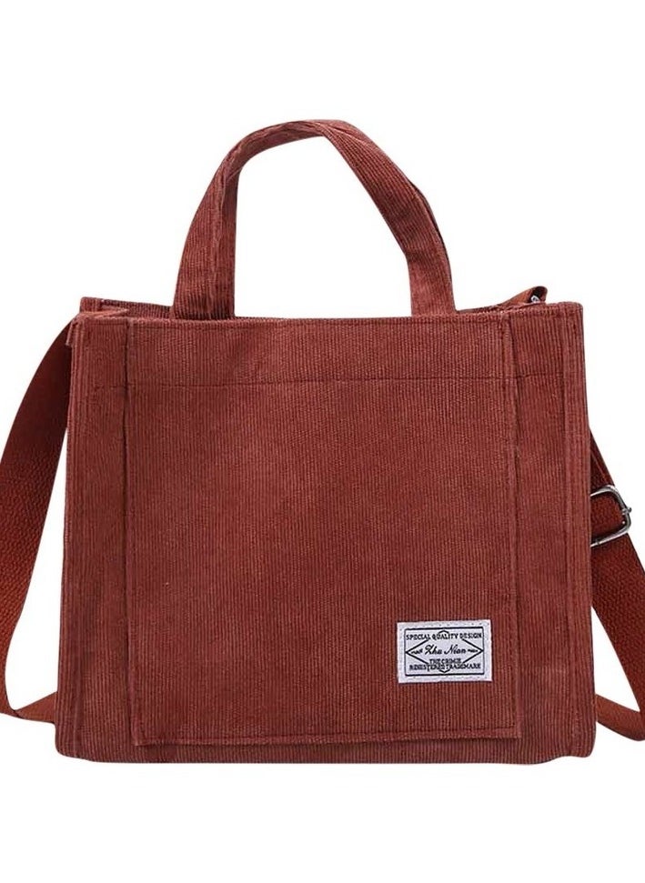 Generic - NANSTORE WOMEN'S Canvas Bag Velvet Bag Fashion Daily Shoulder Bag Colour:Brown - Image 1