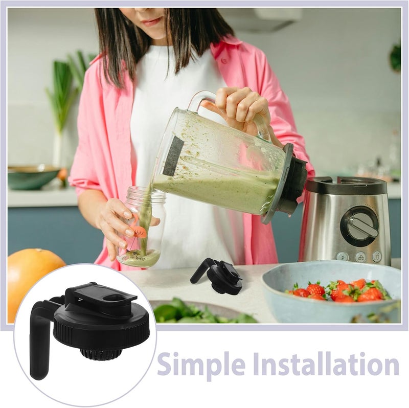 MAGICLULU Mason Jar Lid with Spout Flip Cap and Built-in Filter Screen, Wide Mouth Airtight Jar Seal Lid for Juice and Beverage Pouring, Black Handle Cover for Kitchen and Canning Use - Image 3