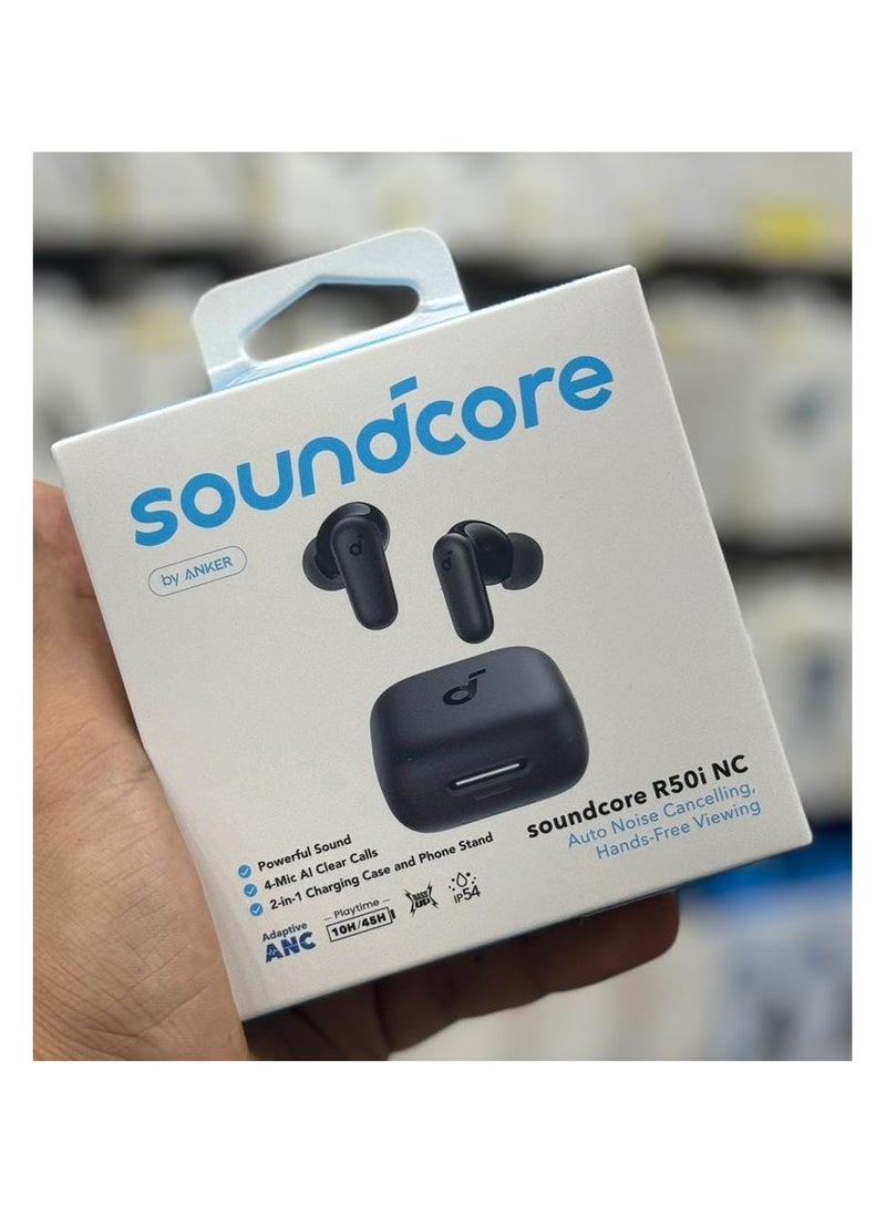 ماركة غير محددة - سماعات Soundcore R50i NC اللون أسود إلغاء الضوضاء النشط مقاومة للماء والغبار IP54 - Image 1