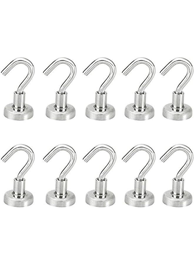 PROMASS promass 10 Pcs Magnetic Hooks Power Hook Magnet Holder Super Neodymium Rare Earth 5.5kg Suction For Cup Key  - Image 1