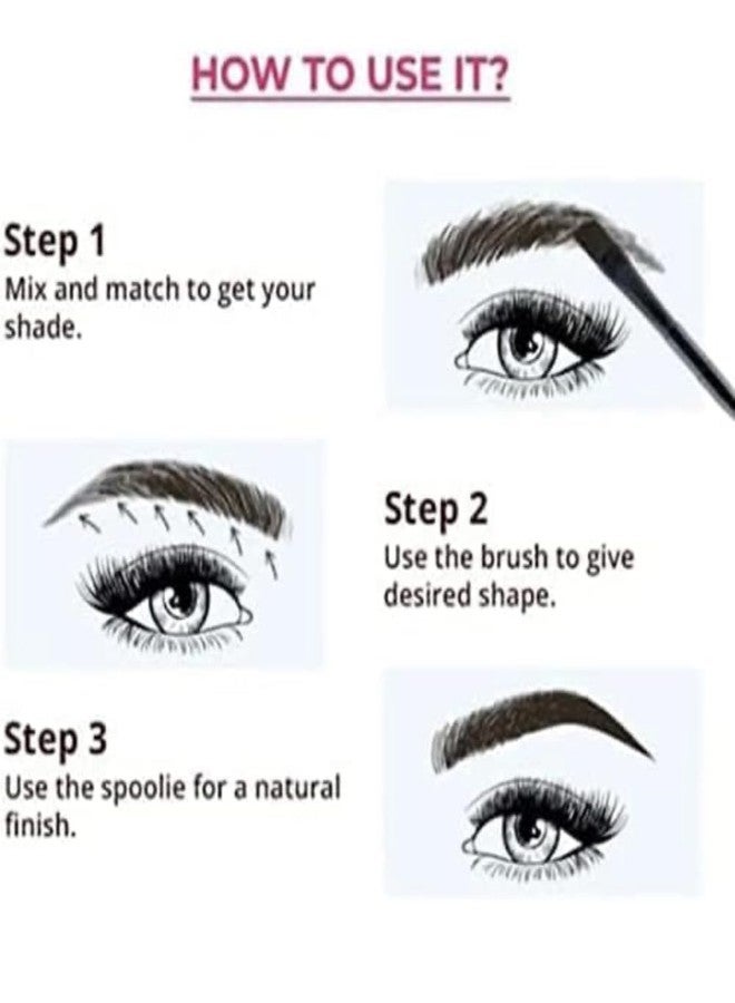 JAAYANSHA 3 Shades Eyebrow Palette with Brush, Ultimate Eyebrow Drawing Kit, Waterproof, Non-Transfer, Smudgeproof, Dark Brown, Light Brown, Brown - Image 5