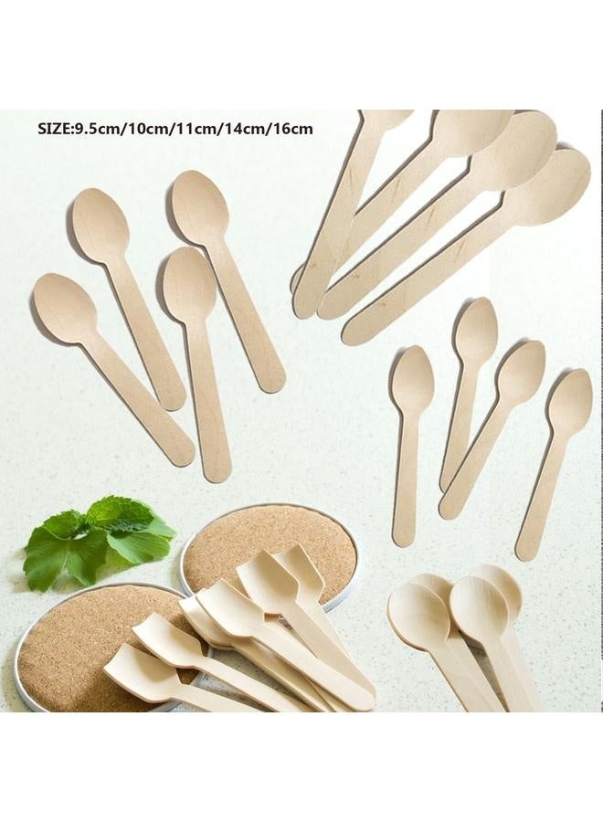 Wooden Cutlery Spoons- Pack of 100-LotFancy Disposable Wooden Spoons, Wood Cutlery Spoon, Biodegradable  - Image 3