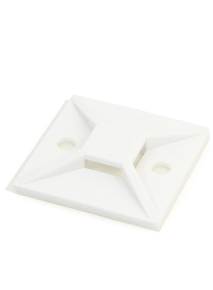 Mounting Base Wall Clamps 40x40 Adhesive Cable Tie Mount Cord White