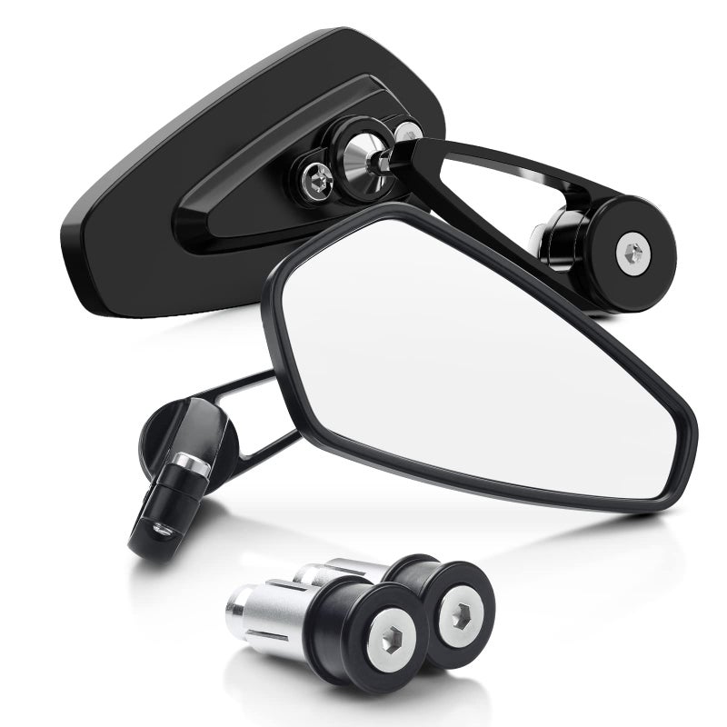 BUMBEE Motorcycle Bar End Mirrors  Rear View Black Mirror Compatible with Most Honda MSX125 CB500F Z125 proZ650 Z750 Z800 Z900 MT03 FZ07 MT09 FZ09 MT10 FZ10 MT25 FZ6 FZ8 FZ6R0