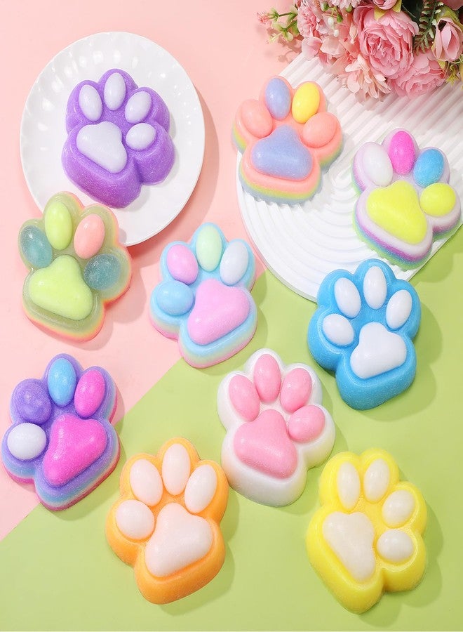 Arrowbash 10 Pack 5 Inch Giant Cat Paw Taba Squeeze, Big Cat Paw Squeeze Colorful Large Taba Soft Silicone Handmade Stretchable Springy Gifts for Adult Office Stress Relief Birthday Novelty (Plush) - Image 5