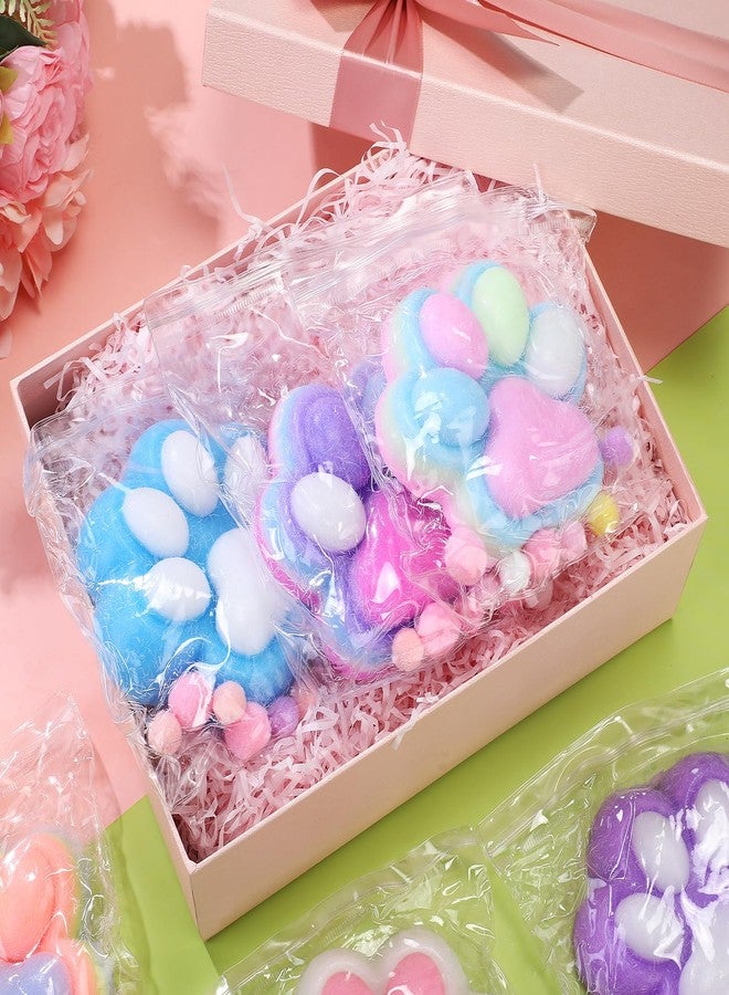 Arrowbash 10 Pack 5 Inch Giant Cat Paw Taba Squeeze, Big Cat Paw Squeeze Colorful Large Taba Soft Silicone Handmade Stretchable Springy Gifts for Adult Office Stress Relief Birthday Novelty (Plush) - Image 4