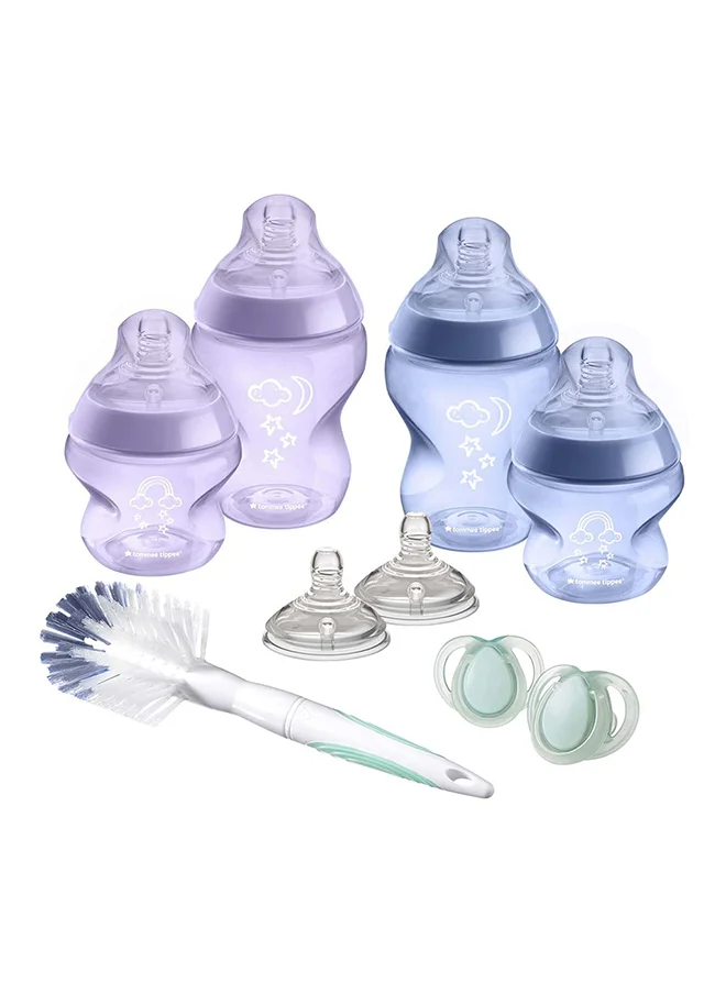 tommee tippee Closer To Nature Newborn Baby Bottle Starter Kit, Breast-Like Teats With Anti-Colic Valve, Mixed Sizes, Pink