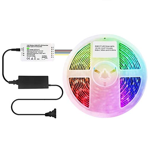 Protium ZigBee RGBW Multicolor with Cool White LED Strip Kit 5 Meter Work with Hue Bridge Echo Plus Lightify Hub by APP and Voice and apple home kit PRMS060PW4 - Image 1