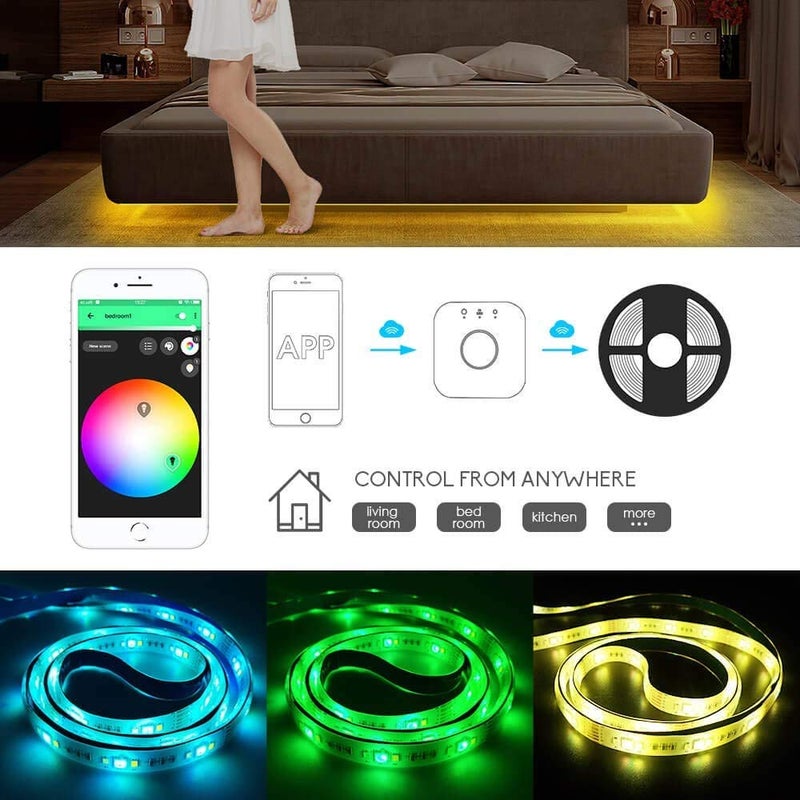 Protium ZigBee RGBW Multicolor with Cool White LED Strip Kit 5 Meter Work with Hue Bridge Echo Plus Lightify Hub by APP and Voice and apple home kit PRMS060PW4 - Image 3