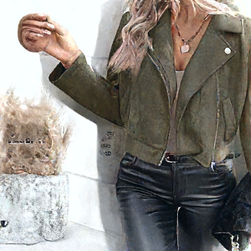 Fashion Zip Front Short Suede Jacket Long Sleeve Lapel Collar Coat - Image 2
