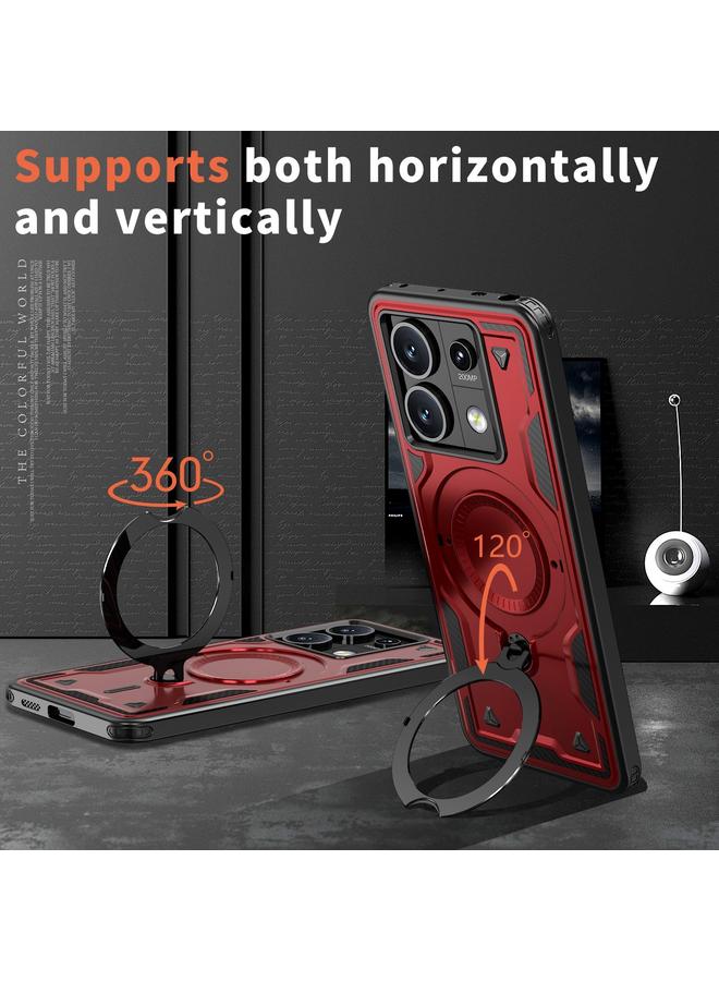 S-TOP Case For Redmi Note 13 Pro 5G PC Hybrid TPU Armor MagSafe Ring Holder Phone Case - Image 2