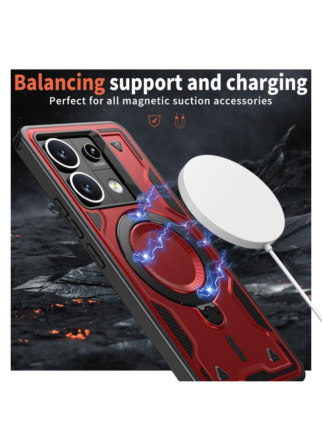 S-TOP Case For Redmi Note 13 Pro 5G PC Hybrid TPU Armor MagSafe Ring Holder Phone Case - Image 3