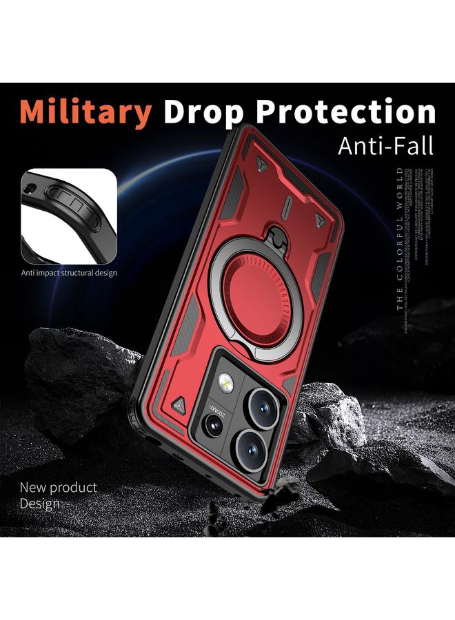 S-TOP Case For Redmi Note 13 Pro 5G PC Hybrid TPU Armor MagSafe Ring Holder Phone Case - Image 4