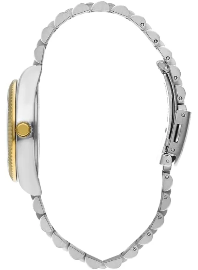 Lee Cooper Lee Cooper Women's 2035 Movement Watch, Analog Display and Metal Strap - LC07825.220, Silver/Gold
