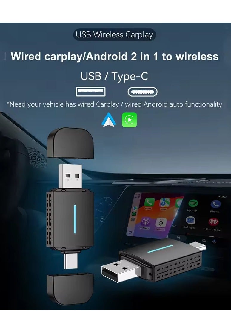 Generic Mini Box Wired to Wireless CarPlay and Android Auto 5GHz WiFi5 Transmission Speed Plug and Play Fashionable and Portable  - Image 2