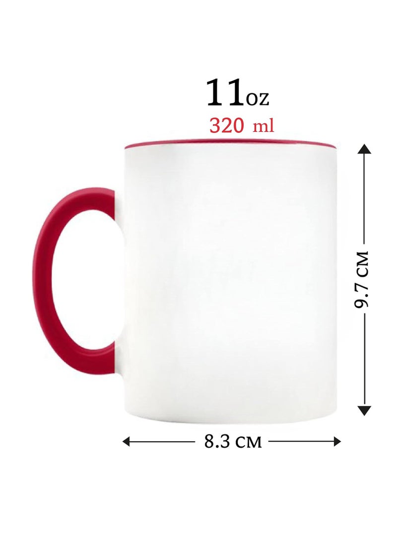 RYN Merry Christmas Design Printed Ceramic Coffee Mug Suitable Gift for Christmas | Christmas Theme| Christmas Decor | Gifts for Friends| Gift for Employees (Two Tone Red Mug, Design 2) - Image 3