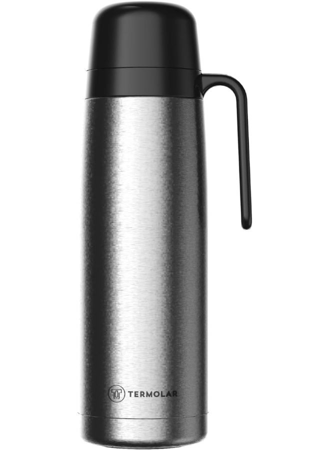 Termolar Termolar Stainless Steel R-Evolution Silver Vacuum Insulated Bottle, Portable Bottle, Indoor and Outdoor Use, 1 Ltr  - Image 1
