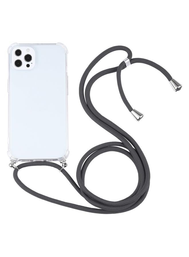 Zaboon Case For iPhone 13 Pro Four-corner Shockproof Transparent TPU Protective Case with Lanyard - Image 1