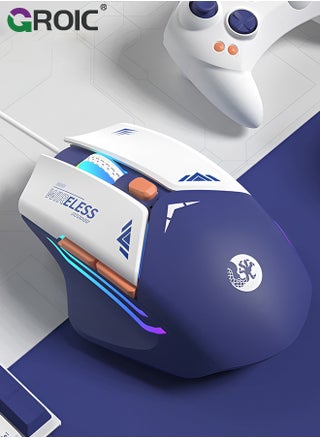 Blue Computer RGB Wired Mouse, Ergonomic Silent USB Mice Portable Mecha Style Mouse for Mac MacBook Desktop Laptop - pzsku/Z2AA3C9C9A6256091BADDZ/45/1750409471/85be9be6-bb7a-40bb-bdda-fa7f9816b9ae