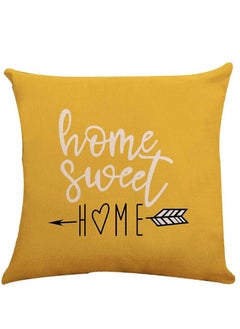 Y&D Pillow Covers 18x18 Set of 4, Modern Sofa Throw Cover, Decorative Outdoor Linen Fabric Case for Couch Bed Car Home Decoration 45x45cm (Yellow, 18x18, 4)  - Image 2