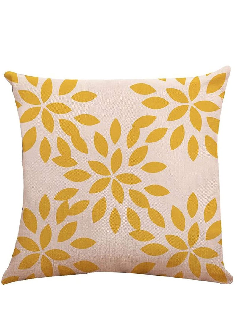 Y&D Pillow Covers 18x18 Set of 4, Modern Sofa Throw Cover, Decorative Outdoor Linen Fabric Case for Couch Bed Car Home Decoration 45x45cm (Yellow, 18x18, 4)  - Image 3
