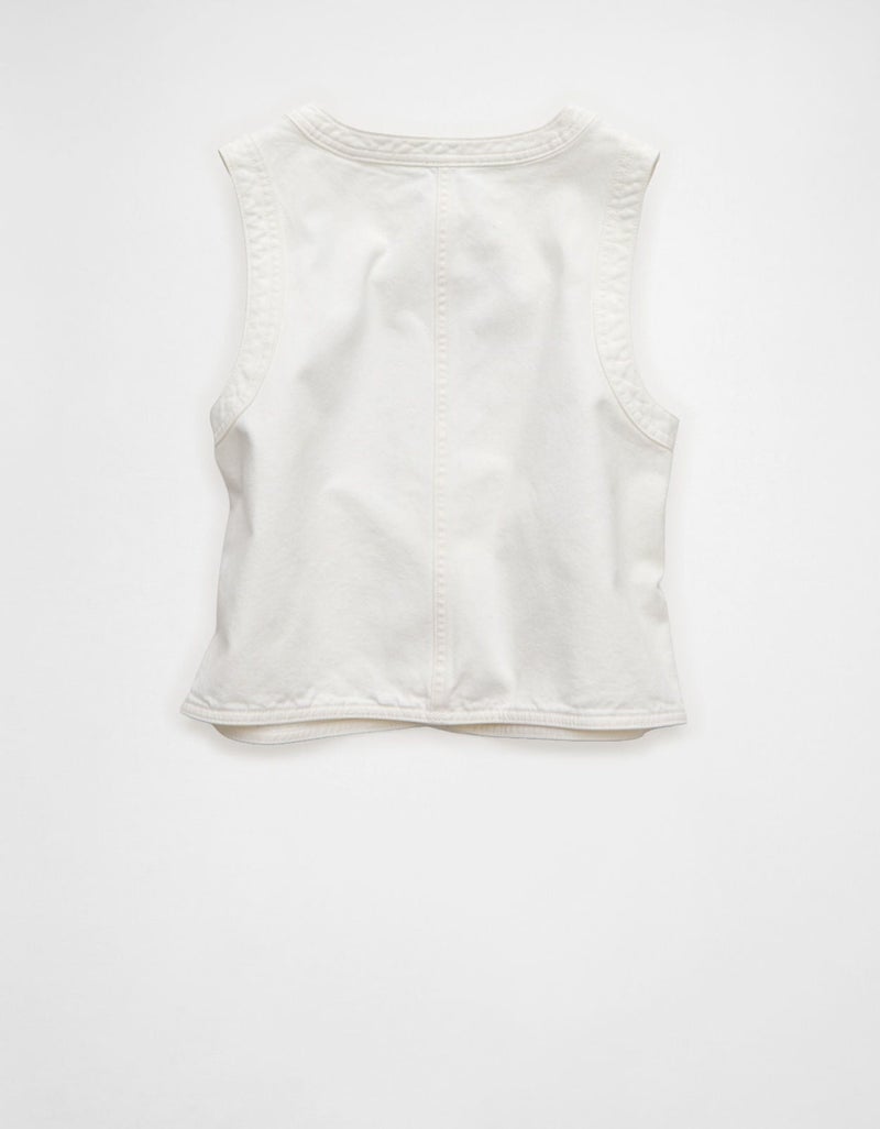 American Eagle AE High-Neck Denim Vest - Image 2