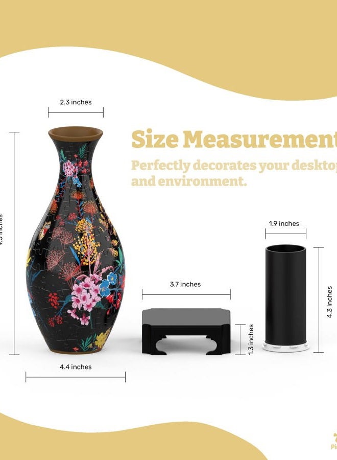Pintoo 3D Puzzle Vase Unique Flower Vase Made by 160 Curved Plastic Puzzle Pieces House Warming Gift for Flower Arrangements and Home Decoration - S1031 (Classic, Elegant Floral Print) - Image 5