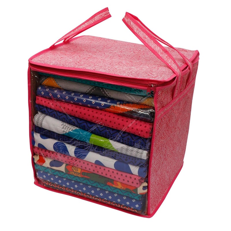 AMAK INC AMAK INC Saree Cover Bag With Zip Transparent Window Large Size Clothes Storage Bag Organizer for Suit saree Lehenga Shirt Pant Underbed Storage Big Size Wardrobe Storage Pack of 1 15 X 12 X 15 Inch - Image 4