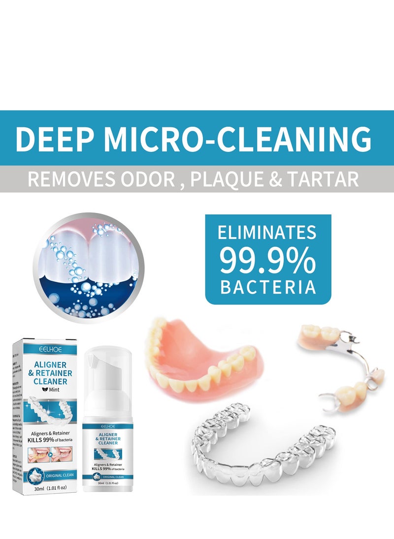Retainer Cleaner, Retainer Whitening Foam, Retainer Stain Removal Foam, Stain Removal Aligner, Retainer Cleaner, Teeth Whitening Foam, Mouth Guard Cleaner, Retainer Cleaning Foam for Oral Care 30ml