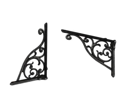 ZAUYX Heavy Duty Solid Stand5 Inch 4 Pack Iron GrayRight Angle Wall Panel Support BracketDecorative Shelf BracketHeavy Duty VintageWall Mount Support DIY Shelf Hardware Included - Image 1