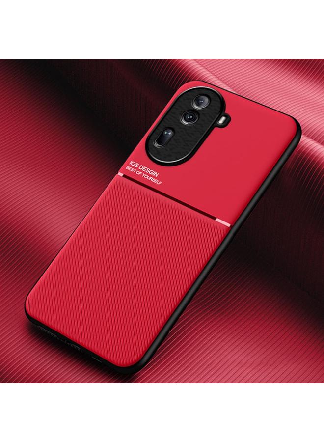 اس-توب جراب لهاتف OPPO Reno11 5G الصين الكلاسيكي المائل المحبب المغناطيسي PC جراب هاتف هجين من مادة TPU - Image 1