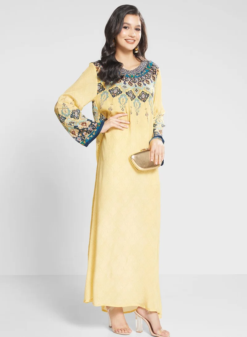 Biba Floral Printed Jalabiya