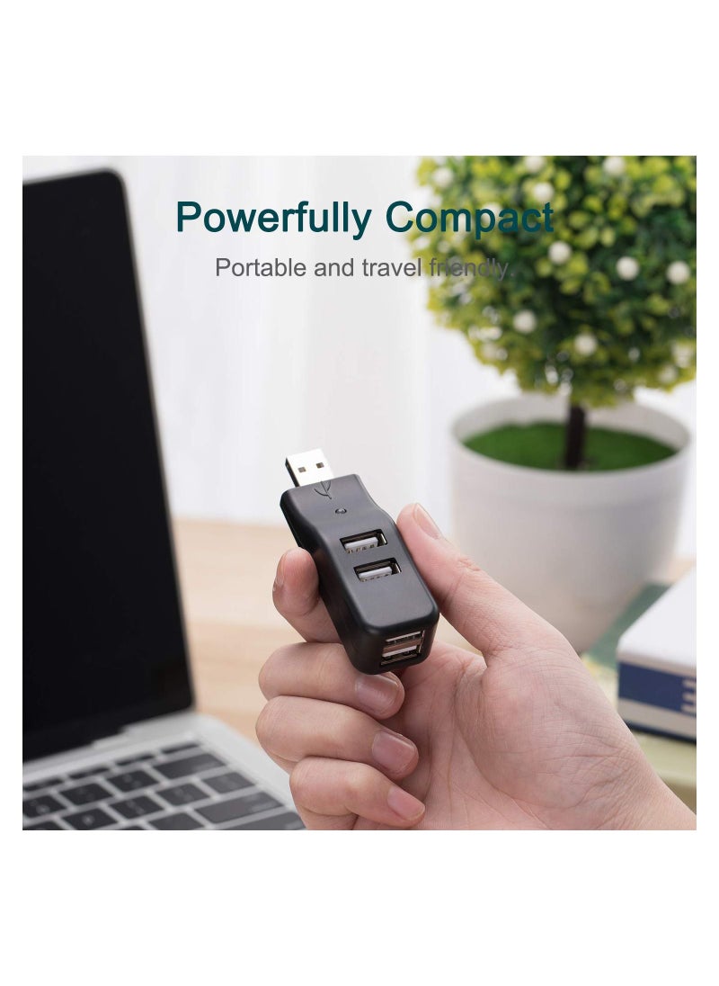 Y&D - 4 Port USB Hub, 2.0 Data Hub Splitter Small Portable, for Macbook, Mac Pro/ mini, XPS, Notebook PC, Flash Drives, Mobile HDD, and More - Image 1