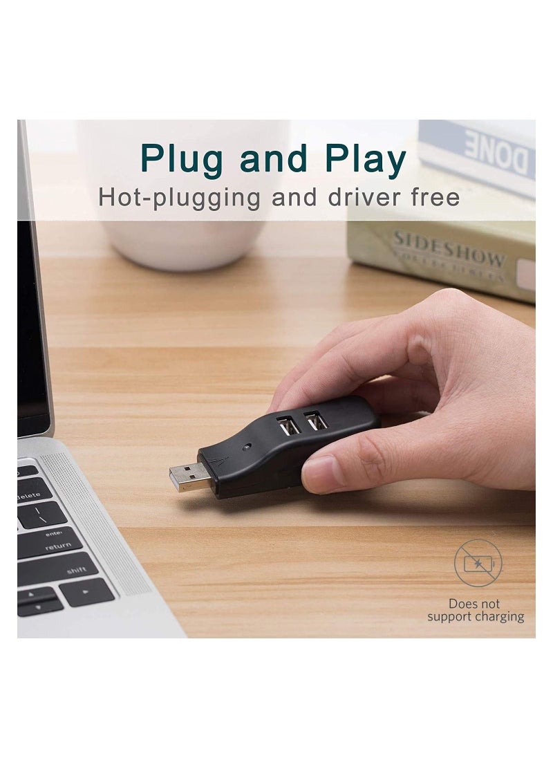Y&D - 4 Port USB Hub, 2.0 Data Hub Splitter Small Portable, for Macbook, Mac Pro/ mini, XPS, Notebook PC, Flash Drives, Mobile HDD, and More - Image 1