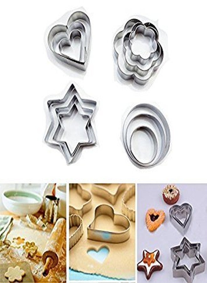 CONNECTWIDE�12 Pcs Set Stainless Steel Fondant Cake Biscuit Pastry Baking Cookies Cutter Pastry Mold Decorating Tool - Image 1