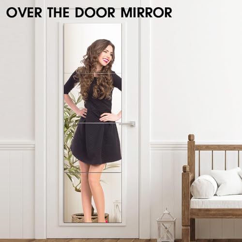 VASUHOME Glass Full Length Wall Mirror Tiles - [12 x12 Inch - 4PCS], Frameless Full Body Mirror for Home Gym, Bedroom, Living Room - Versatile Wall Mirror with Unrivaled Clarity - Image 3