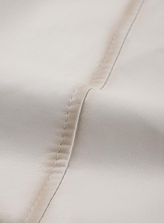 تايك تو جاكيت بايكر قصير أبيض بحزام - Image 2