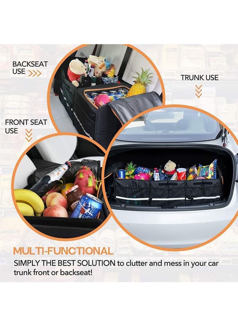 GT-Wheel Collapsible Car Boot Organizer Heavy Duty Trunk Storage with Insulated Leakproof Cooler Bag  - Image 5