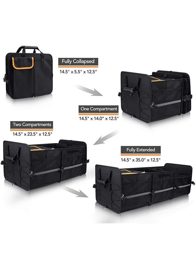 GT-Wheel Collapsible Car Boot Organizer Heavy Duty Trunk Storage with Insulated Leakproof Cooler Bag  - Image 4