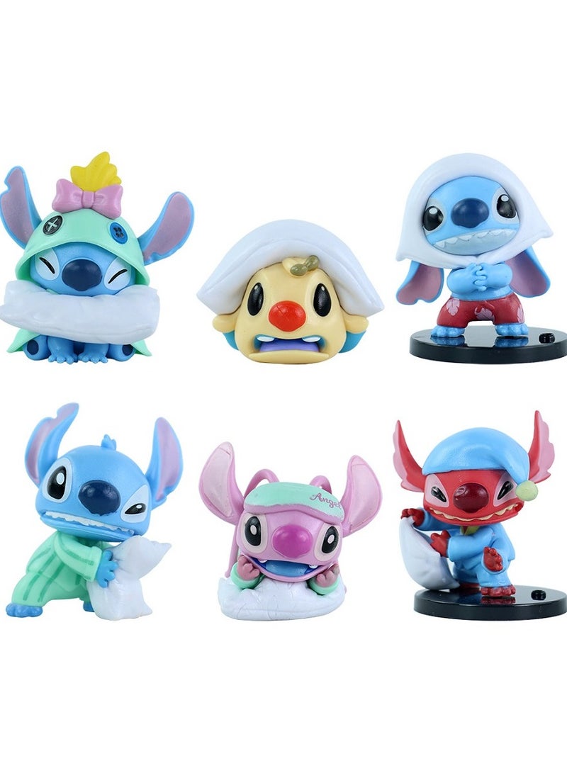 HALAMODO Mystery Box! 6-Piece Stitch's Pillow Battle Style Blind Box，PVC Figure Desk Decor，Birthday Gift For Boys And Girls, Unveil the Mysterious Surprise - Image 2